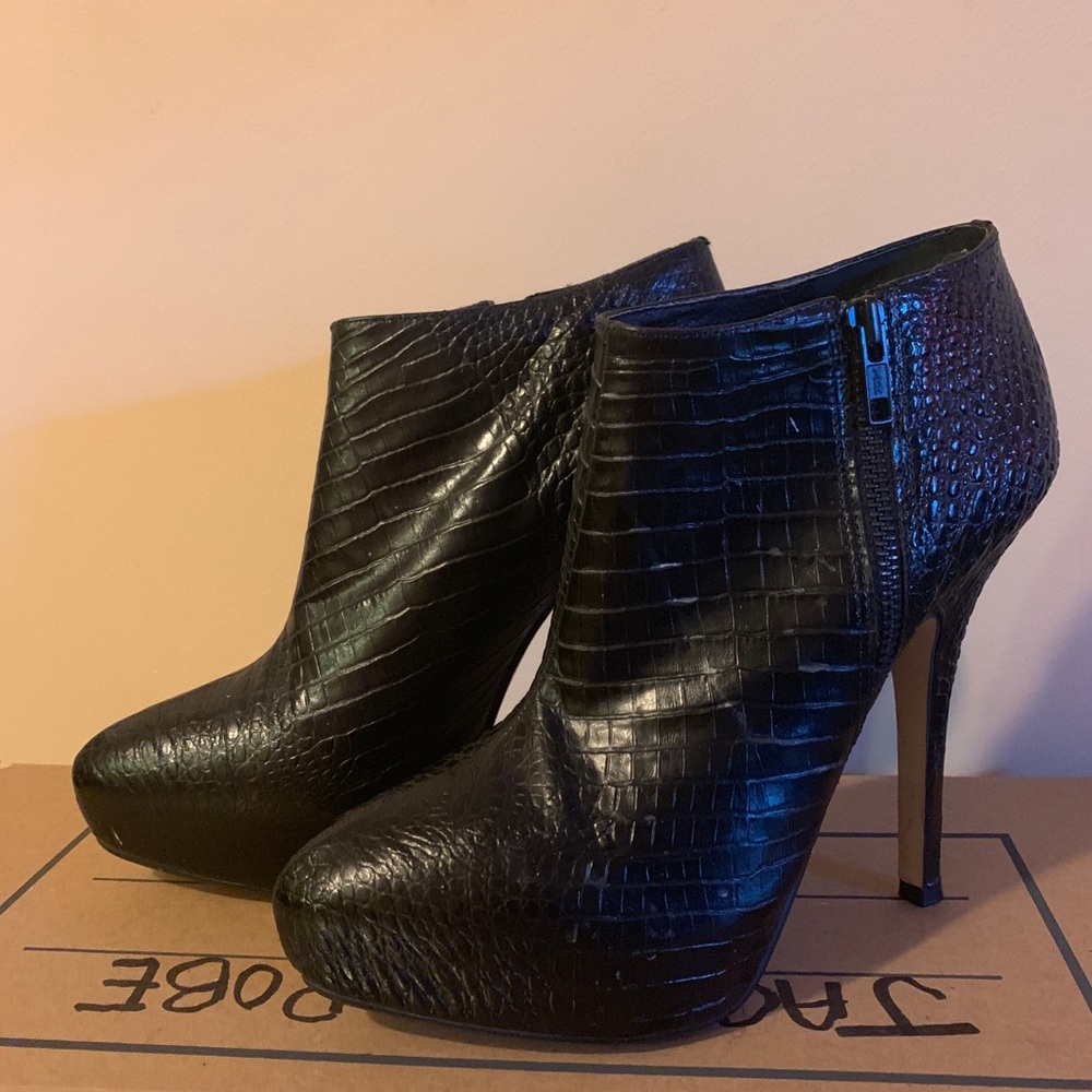 Black snakeskin boots from Top Shop